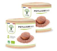Psyllium Blond Bio - Teguments D'ispaghul - Riche en Fibres - Digestion Transit Coupe Faim - 320 mg de Poudre/Gélule - Origine Inde - Fabriqué En France - Certifié Ecocert - 2 x 60 Gélules