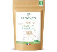 PSYLLIUM Blond BIO | Téguments Husk Purs à 99% | Fibres Douces Naturelles pour Digestion et Transit | Riche en Mucilages pour une Efficacité Optimale | Made in France | 300g | Terravita