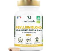Psyllium Blond BIO, Téguments pureté MAX de 99% | Transit | 180 gélules