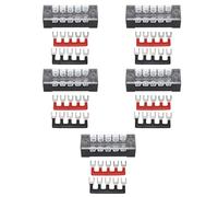 Psytfei 5 Sets Power Distribution Block M3 Screw Terminal 5 Terminals Bus Bar 600V 15A for Automobile Boat RV Electrical Equipment Transparent Cover