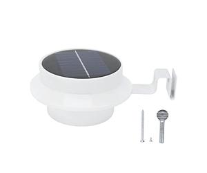 Psytfei Lampe De Clôture Solaire étanche 13 LED Lampe De Gouttière Contrôlée par la Lumière Interrupteur Automatique Lumière D'arrière-Cour pour Escaliers Chemins Jardins Cours Mur Extérieur Blanc