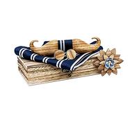 PSZYQF Noeud Papillon Bois Forme Moustache 4pcs Noeud Papillon Carrés de Poche Boutons de Manchette Broche en Bois à Fleurs Set pour Hommes (C1, 4Pcs)