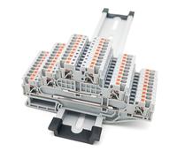 PT-1.5-3L Borne à pousser à 3 niveaux pour connecteurs de fils à triple couche de 1,5 mm², bornier électrique sur rail DIN PT 1,5-3 L (5 pièces)