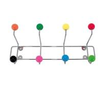pt, CN320 Porte-manteaux mural Saturnus Métal gris chrome Boules plastique multicolores H 15 x 34,5 x 10 cm