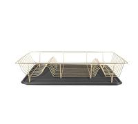 Pt, Égouttoir Linea doré avec Plateau, 49x32x9,5cm