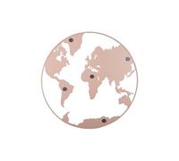 Pt' - Mappemonde en métal avec magnets World Map rose clair