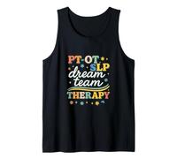 PT OT SLP Dream Team Therapy Retro Lettering Débardeur