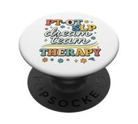 PT OT SLP Dream Team Therapy Retro Lettering PopSockets PopGrip Adhésif