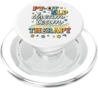 PT OT SLP Dream Team Therapy Retro Lettering PopSockets PopGrip pour MagSafe