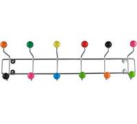 Pt, PT1203 Porte-manteaux mural Saturnus XL Métal gris chrome Boules plastique multicolore H15 x 53,5 x 10 cm