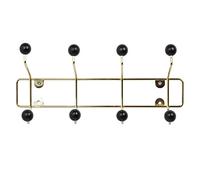 Pt, PT2606 Porte-manteaux mural Saturnus Métal or doré Boules plastique noir H15 x 34,5 x 10 cm