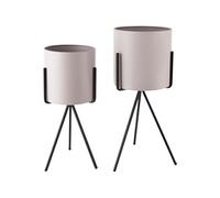 Pt' - Set de 2 supports à plantes ronds Pedestal XL gris