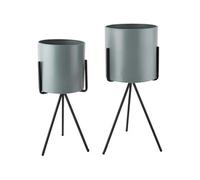 Pt' - Set de 2 supports à plantes ronds Pedestal XL vert