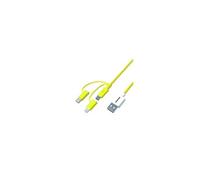 PT-USB003Y1 câble USB 1,2 m USB A USB C/Micro USB A/Lightning Jaune
