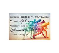 Pt Where There is Movement There is No Pain Poster en métal Cadeau d'anniversaire 20,3 x 30,5 cm