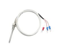 PT100 Temperature Sensor, M6/M8/M12 Thread, 5x50mm Probe, PTFE Silver Shielding Wire, WZP-291(1pc)(5x50mm ZG1 4 1M)