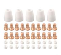 PT31 Lot de 65 coupe-plasma consommables | 20 électrodes, 20 buses, 20 anneaux, 5 capuchons, haute résistance mécanique, montage facile