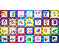 Pt56 Kit De Construction Magnétique Avec Tuiles Et Graphiques Pédagogiques À Clipser,Kit D'Apprentissage Stem,Pour Le Développement Du Cerveau Des Enfants