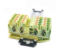 PT6-QU-PE Bornier de mise à la terre sur rail DIN 6 mm Jaune/Vert Connecteurs fils PT 6-Quattro-PE (10 pièces)