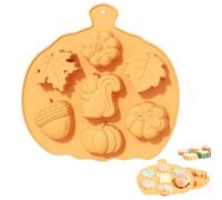 PTaizjjz 1 moule en silicone pour chocolat, design d'écureuil, feuille d'érable, ananas, citrouille, sucre, pudding, chocolat, bougies, savon, gâteaux, décoration pour automne, Thanksgiving, thème de