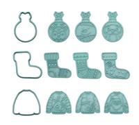 PTaizjjz Lot de 12 emporte-pièces de Noël, bas de Noël, pull, lanterne, emporte-pièce pour biscuits de Noël, élan, bonhomme de neige, Père Noël