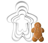 PTaizjjz Lot de 4 emporte-pièces en forme de bonhomme en pain d'épices en acier inoxydable de tailles assorties pour décoration de fête de Noël