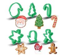 PTaizjjz Lot de 6 mini emporte-pièces de Noël en forme de gants/sapin de Noël/canne/flocon de neige/bonhomme en pain d'épice/Père Noël