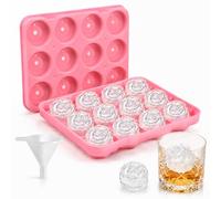PTaizjjz Moule à glaçons en silicone en forme de rose, 12 cavités