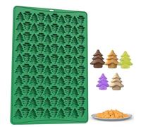 PTaizjjz Moule de Noël en silicone, 100 cavités pour mini sapin de Noël, bonbons, chocolat, moule pour pâtisserie, biscuits, pudding, gelée, friandises pour chien
