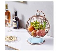 PTATT Bol à fruits suspendu en métal - Panier à légumes créatif - Présentoir décoratif pour cuisine, comptoir de salle à manger - Or rose