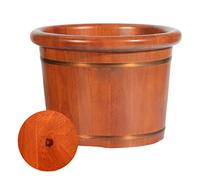PTATT Seau à pieds en bois pour les pieds, bassin pour les pieds, bol de pédicure, spa massage, baignoire en bois, avec couvercle et planche de massage fixe Shiatsu A-30 cm