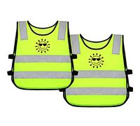 PTBWS Gilet de Sécurité Enfants,2 Pcs Gilet de Sécurité pour Enfant,Gilets réfléchissants à Haute visibilité, Gilets Reflechissants pour Enfant Jaunes, pour Enfants de 2 à 12 Ans