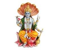 PTC Figurine mythologique de Dieu Hindou Indien Vishnu avec Lotus 20,3 cm
