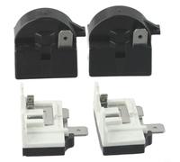 PTC Relais de démarrage 1/2 broche 15 Ohm avec protection contre les surcharges de compresseur 1/6HP, compatible avec les mini réfrigérateurs et refroidisseurs, noir/blanc, lot de 2 pièces (1 broche