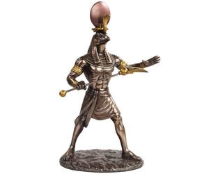 PTC Statue de Dieu mythologique égyptien Ra Finition Bronze 28 cm