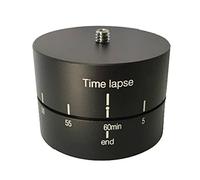 PTCM 360° 60minutes panoramique rotation mécanique tête panoramique Time Lapse stabilisateur avec 1/4" 3/8" adaptateur de montage du trépied pour Smart caméra GoPro/Action téléphones appareils photo reflex numériques