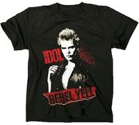 PTDDSWQ Billy Idol Men's Rebel Yell T-Shirt Black Officially Licensed Merchandise Manches Courtes(Medium)