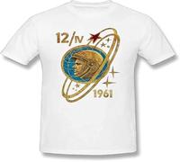 PTDDSWQ Men's Yuri Gagarin T-Shirt First Man in Space Cosmos Famous Cosmonaut Pilot Manches Courtes(Small)