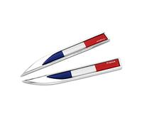 PTDecals 1 Paire Drapeau Français FR Emblème en Métal Autocollant 14,7 cm x 2 cm Badge Graphique Pour Moteur de Véhicule, Pare-chocs Latéraux, Porte Coffre, Bateau, Hayon, Porte, Protecteur de Fenêtre