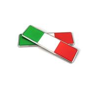 PTDecals 2 pc autocollants 3D pour voiture Drapeau Italia Drapeau en métal Autocollant Emblème national IT tricolore Autocollant graphique Pour voiture Moto Fender Jupes tronc Côtés 104,5 mm x 30 mm