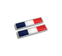 PTDecals 2pcs / 1 paire d'autocollants de voiture en métal drapeau France emblème 3D emblème national signes FR drapeau tricolore badge 58mm * 14mm taille Stickers graphiques pour voiture universelles