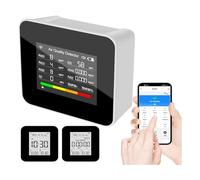 Ptdfjspt 1 Appareil de Mesure de la Qualité de L'Air Intérieur, 9-En-1, en ABS+PP pour CO, CO2, IQA, TVOC, HCHO, PM2,5, PM10 pour la Cuisine et
