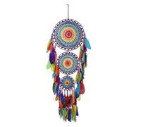 Ptdfjspt 1 Pièce Pendentif de Décoration de Style Indien à Trois Anneaux Attrape-Rêves Pendentif de Décoration de Maison Multicolore