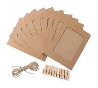 Ptdfjspt 10 Pcs/Set Papier Photo DIY Mur Photo Suspendus Cadre Album Corde Clip Ensemble Décor À 3 Pouces Brun