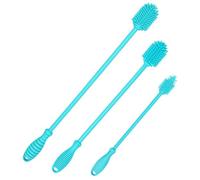Ptdfjspt Lot de 3 Brosses de Nettoyage en Silicone pour Bouteilles, Brosses de Nettoyage à Long Manche pour Récipients à Col Étroit, Bouteilles D'Eau