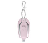 Ptdfjspt Mini Banque d'alimentation Portable 1200 MAh, Porte-Clés, Batterie Externe de Rechange pour Téléphone Portable, Type C, Installation Facile, Facile à Utiliser, Rose