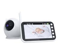 Ptdfjspt Moniteur Vidéo pour, Soignant pour, Écran IPS de 4,3 Pouces, Moniteur de Caméra pour, Alerte D'Alimentation pour Berceuse, Prise UE