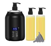 Ptdfjspt Réchauffeur D' de Massage, Chauffage Électrique Numérique D' de Massage avec Deux Bouteilles D', Distributeur de Lotion Chauffant Portable Prise UE