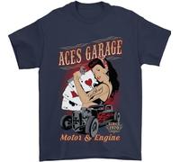 PTDIUNMG ACES Garage Hotrod Hot Rod Dragster Car Mens T-T-Shirts à Manches Courtes 100% Cotton(X-Large)