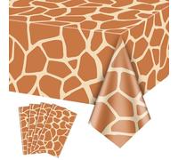 PTECDROTS Lot de 4 nappes rectangulaires imprimées de girafe, décorations d'anniversaire pour fête prénatale, 130 x 220 cm